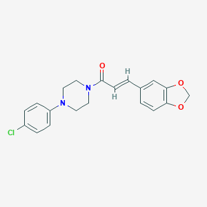 molecular formula C20H19ClN2O3 B457422 1-[3-(1,3-Benzodioxol-5-yl)acryloyl]-4-(4-chlorophenyl)piperazine 