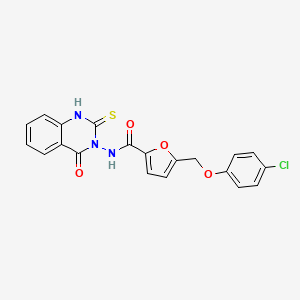 molecular formula C20H14ClN3O4S B4574244 5-[(4-CHLOROPHENOXY)METHYL]-N-[4-OXO-2-SULFANYL-3(4H)-QUINAZOLINYL]-2-FURAMIDE 