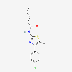 molecular formula C15H17ClN2OS B4574278 N-[4-(4-氯苯基)-5-甲基-1,3-噻唑-2-基]戊酰胺 