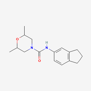 molecular formula C16H22N2O2 B4574304 N-(2,3-dihydro-1H-inden-5-yl)-2,6-dimethyl-4-morpholinecarboxamide 