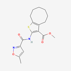 molecular formula C17H20N2O4S B4574309 2-{[(5-甲基-3-异恶唑基)羰基]氨基}-4,5,6,7,8,9-六氢环辛[b]噻吩-3-羧酸甲酯 