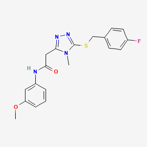 molecular formula C19H19FN4O2S B4574317 2-{5-[(4-氟苄基)硫]-4-甲基-4H-1,2,4-三唑-3-基}-N-(3-甲氧基苯基)乙酰胺 