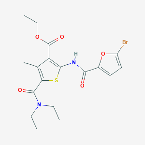 molecular formula C18H21BrN2O5S B457435 Ethyl 2-[(5-bromo-2-furoyl)amino]-5-[(diethylamino)carbonyl]-4-methyl-3-thiophenecarboxylate 