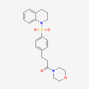 molecular formula C22H26N2O4S B4574350 1-({4-[3-(4-吗啉基)-3-氧代丙基]苯基}磺酰基)-1,2,3,4-四氢喹啉 