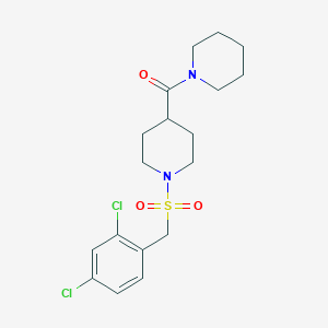 molecular formula C18H24Cl2N2O3S B4574356 1-[(2,4-二氯苄基)磺酰基]-4-(1-哌啶基羰基)哌啶 