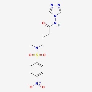 molecular formula C13H16N6O5S B4574366 4-[methyl-(4-nitrophenyl)sulfonylamino]-N-(1,2,4-triazol-4-yl)butanamide 