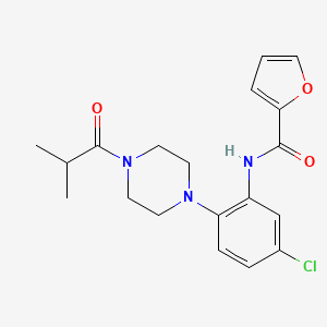 molecular formula C19H22ClN3O3 B4574379 N-[5-氯-2-(4-异丁酰-1-哌嗪基)苯基]-2-呋喃酰胺 