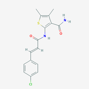 molecular formula C16H15ClN2O2S B457438 2-{[3-(4-Chlorophenyl)acryloyl]amino}-4,5-dimethyl-3-thiophenecarboxamide 