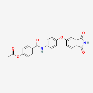 molecular formula C23H16N2O6 B4574388 4-[({4-[(1,3-dioxo-2,3-dihydro-1H-isoindol-5-yl)oxy]phenyl}amino)carbonyl]phenyl acetate 