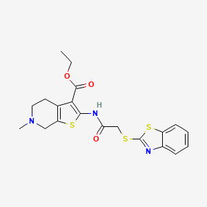 ETHYL 2-[2-(1,3-BENZOTHIAZOL-2-YLSULFANYL)ACETAMIDO]-6-METHYL-4H,5H,6H,7H-THIENO[2,3-C]PYRIDINE-3-CARBOXYLATE