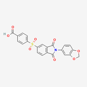 molecular formula C22H13NO8S B4574401 4-{[2-(1,3-苯并二氧杂环-5-基)-1,3-二氧代-2,3-二氢-1H-异吲哚-5-基]磺酰基}苯甲酸 