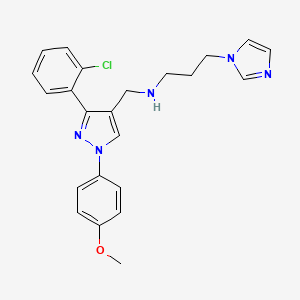 N-{[3-(2-chlorophenyl)-1-(4-methoxyphenyl)-1H-pyrazol-4-yl]methyl}-3-(1H-imidazol-1-yl)-1-propanamine