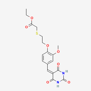 molecular formula C18H20N2O7S B4574427 ETHYL 2-[(2-{2-METHOXY-4-[(2,4,6-TRIOXO-1,3-DIAZINAN-5-YLIDENE)METHYL]PHENOXY}ETHYL)SULFANYL]ACETATE 