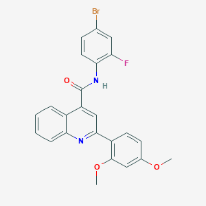 molecular formula C24H18BrFN2O3 B457443 N-(4-bromo-2-fluorophenyl)-2-(2,4-dimethoxyphenyl)quinoline-4-carboxamide 