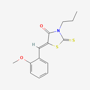 molecular formula C14H15NO2S2 B4574432 5-(2-甲氧基亚苄基)-3-丙基-2-硫代-1,3-噻唑烷-4-酮 