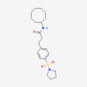 molecular formula C21H32N2O3S B4574460 N-环辛基-3-[4-(1-吡咯烷基磺酰基)苯基]丙酰胺 