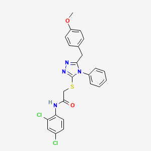 molecular formula C24H20Cl2N4O2S B4574495 N~1~-(2,4-DICHLOROPHENYL)-2-{[5-(4-METHOXYBENZYL)-4-PHENYL-4H-1,2,4-TRIAZOL-3-YL]SULFANYL}ACETAMIDE 