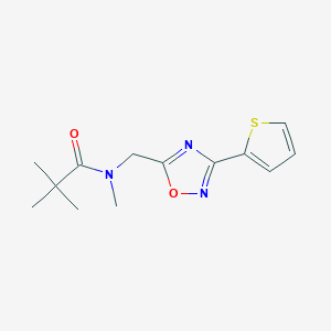 molecular formula C13H17N3O2S B4574502 N,2,2-三甲基-N-{[3-(2-噻吩基)-1,2,4-恶二唑-5-基]甲基}丙酰胺 