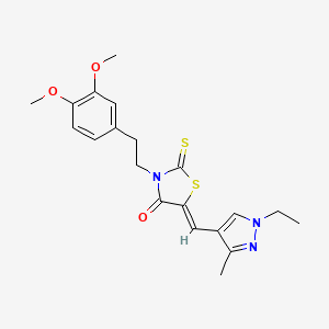 molecular formula C20H23N3O3S2 B4574509 3-(3,4-DIMETHOXYPHENETHYL)-5-[(Z)-1-(1-ETHYL-3-METHYL-1H-PYRAZOL-4-YL)METHYLIDENE]-2-THIOXO-1,3-THIAZOLAN-4-ONE 