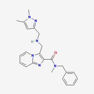 molecular formula C23H26N6O B4574522 N-benzyl-3-({[(1,5-dimethyl-1H-pyrazol-3-yl)methyl]amino}methyl)-N-methylimidazo[1,2-a]pyridine-2-carboxamide 