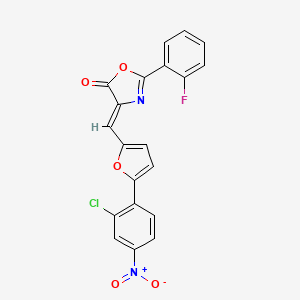 molecular formula C20H10ClFN2O5 B4574532 4-{[5-(2-氯-4-硝基苯基)-2-呋喃基]亚甲基}-2-(2-氟苯基)-1,3-恶唑-5(4H)-酮 