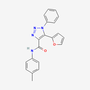 molecular formula C20H16N4O2 B4574548 5-(furan-2-yl)-N-(4-methylphenyl)-1-phenyl-1H-1,2,3-triazole-4-carboxamide 