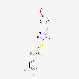 N-(3-chloro-4-fluorophenyl)-2-{[5-(4-methoxybenzyl)-4-methyl-4H-1,2,4-triazol-3-yl]sulfanyl}acetamide