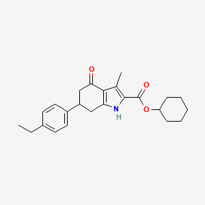 molecular formula C24H29NO3 B4574579 cyclohexyl 6-(4-ethylphenyl)-3-methyl-4-oxo-4,5,6,7-tetrahydro-1H-indole-2-carboxylate 