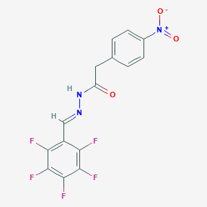 molecular formula C15H8F5N3O3 B457458 2-(4-nitrophenyl)-N'-[(E)-(pentafluorophenyl)methylidene]acetohydrazide 