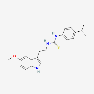 molecular formula C21H25N3OS B4574583 1-[2-(5-methoxy-1H-indol-3-yl)ethyl]-3-[4-(propan-2-yl)phenyl]thiourea 