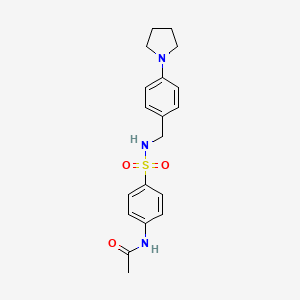 molecular formula C19H23N3O3S B4574594 N-[4-({[4-(1-pyrrolidinyl)benzyl]amino}sulfonyl)phenyl]acetamide 