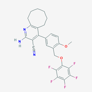 molecular formula C26H22F5N3O2 B457461 2-Amino-4-{4-methoxy-3-[(pentafluorophenoxy)methyl]phenyl}-5,6,7,8,9,10-hexahydrocycloocta[b]pyridine-3-carbonitrile 