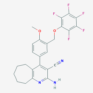 2-amino-4-{4-methoxy-3-[(2,3,4,5,6-pentafluorophenoxy)methyl]phenyl}-6,7,8,9-tetrahydro-5H-cyclohepta[b]pyridine-3-carbonitrile