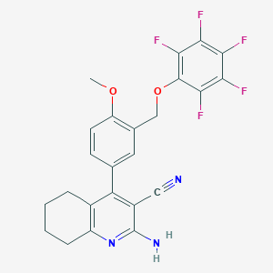 2-Amino-4-{4-methoxy-3-[(pentafluorophenoxy)methyl]phenyl}-5,6,7,8-tetrahydroquinoline-3-carbonitrile