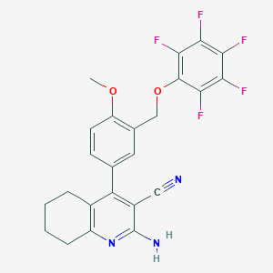 molecular formula C24H18F5N3O2 B457463 2-Amino-4-{4-methoxy-3-[(pentafluorophenoxy)methyl]phenyl}-5,6,7,8-tetrahydroquinoline-3-carbonitrile 