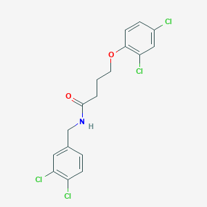 molecular formula C17H15Cl4NO2 B4574638 N-(3,4-dichlorobenzyl)-4-(2,4-dichlorophenoxy)butanamide 