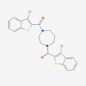 molecular formula C23H18Cl2N2O2S2 B457465 1,4-Bis[(3-chloro-1-benzothien-2-yl)carbonyl]-1,4-diazepane 