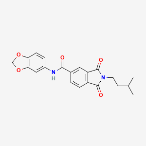 N-1,3-benzodioxol-5-yl-2-(3-methylbutyl)-1,3-dioxo-5-isoindolinecarboxamide