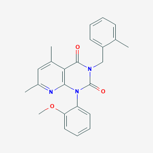 1-(2-METHOXYPHENYL)-5,7-DIMETHYL-3-[(2-METHYLPHENYL)METHYL]-1H,2H,3H,4H-PYRIDO[2,3-D]PYRIMIDINE-2,4-DIONE