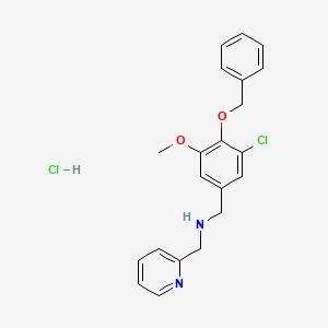 N-[(3-chloro-5-methoxy-4-phenylmethoxyphenyl)methyl]-1-pyridin-2-ylmethanamine;hydrochloride