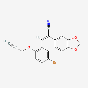 (2E)-2-(1,3-benzodioxol-5-yl)-3-[5-bromo-2-(prop-2-yn-1-yloxy)phenyl]prop-2-enenitrile