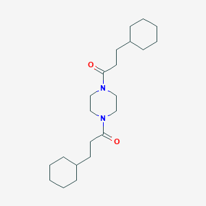 molecular formula C22H38N2O2 B457468 1,4-Bis(3-cyclohexylpropanoyl)piperazine 