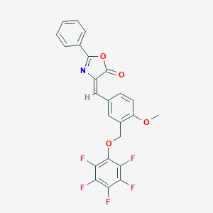 molecular formula C24H14F5NO4 B457469 (4E)-4-{4-methoxy-3-[(pentafluorophenoxy)methyl]benzylidene}-2-phenyl-1,3-oxazol-5(4H)-one 