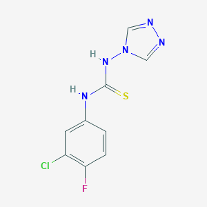 molecular formula C9H7ClFN5S B457470 1-(3-chloro-4-fluorophenyl)-3-(4H-1,2,4-triazol-4-yl)thiourea 