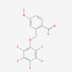 molecular formula C15H9F5O3 B457471 4-Methoxy-2-[(2,3,4,5,6-pentafluorophenoxy)methyl]benzaldehyde 