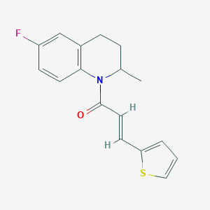 molecular formula C17H16FNOS B457474 6-Fluoro-2-methyl-1-[3-(2-thienyl)acryloyl]-1,2,3,4-tetrahydroquinoline 