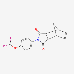 molecular formula C16H13F2NO3 B4574749 4-[4-(difluoromethoxy)phenyl]-4-azatricyclo[5.2.1.0~2,6~]dec-8-ene-3,5-dione 