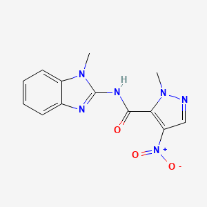 1-methyl-N-(1-methyl-1H-benzimidazol-2-yl)-4-nitro-1H-pyrazole-5-carboxamide