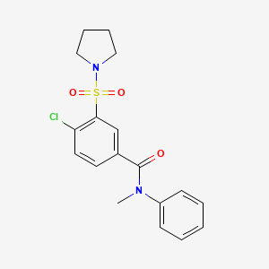 molecular formula C18H19ClN2O3S B4574822 4-chloro-N-methyl-N-phenyl-3-(1-pyrrolidinylsulfonyl)benzamide 