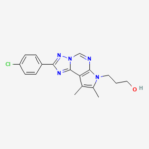 3-[2-(4-chlorophenyl)-8,9-dimethyl-7H-pyrrolo[3,2-e][1,2,4]triazolo[1,5-c]pyrimidin-7-yl]-1-propanol